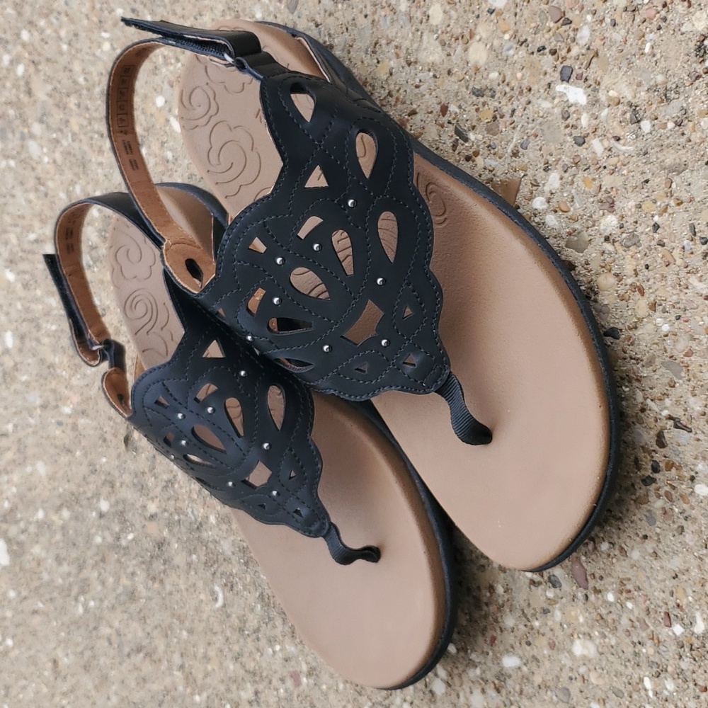 Rockport Ridge Black Thong Sandals Women's 8